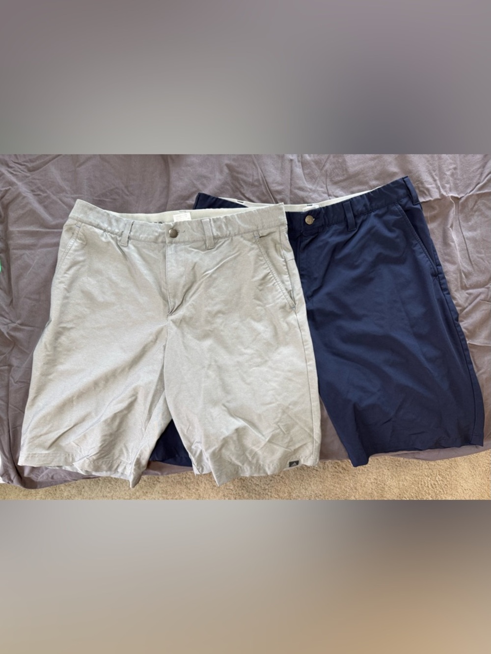 Adidas Men's 9 inch Shorts - Gray and Navy